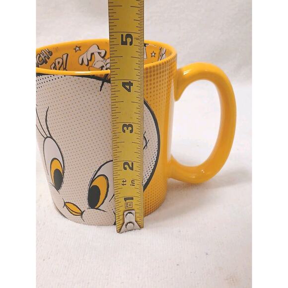 Six Flags Magic Mountain Looney Tunes Tweety Bird YELLOW Ceramic Wide Mug Cup - Picture 13 of 16